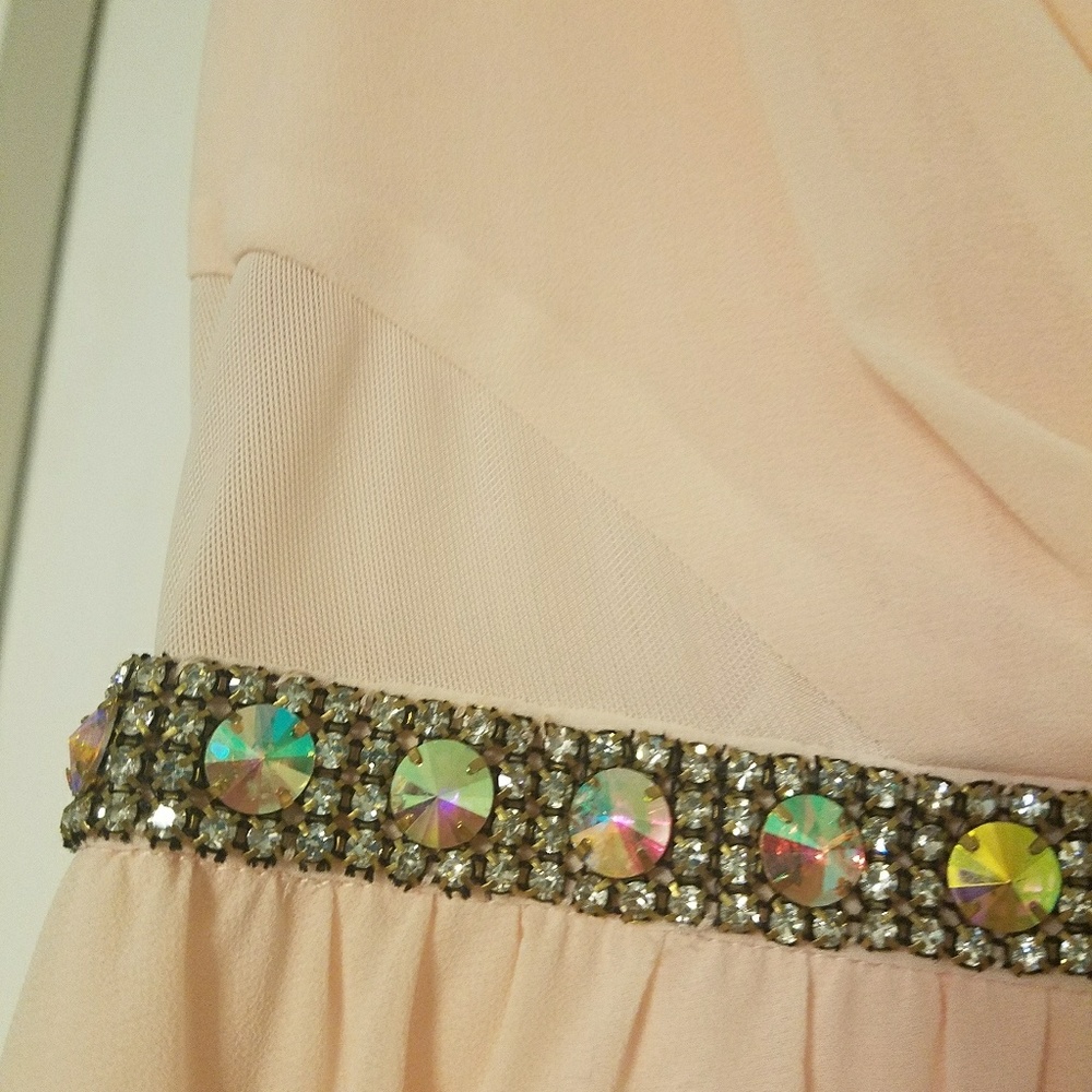 Soft Pink Dress with Rhinestones